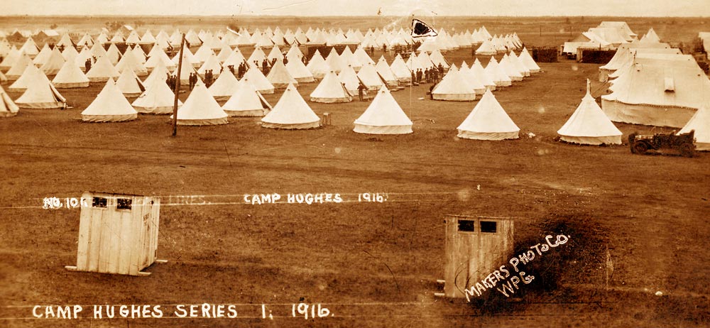 Camp-Hughes-1916 BComd Col Douglas Gunter sits with the Royal family during Queen Elizabeth II's visit to CFB Shilo in 1970.