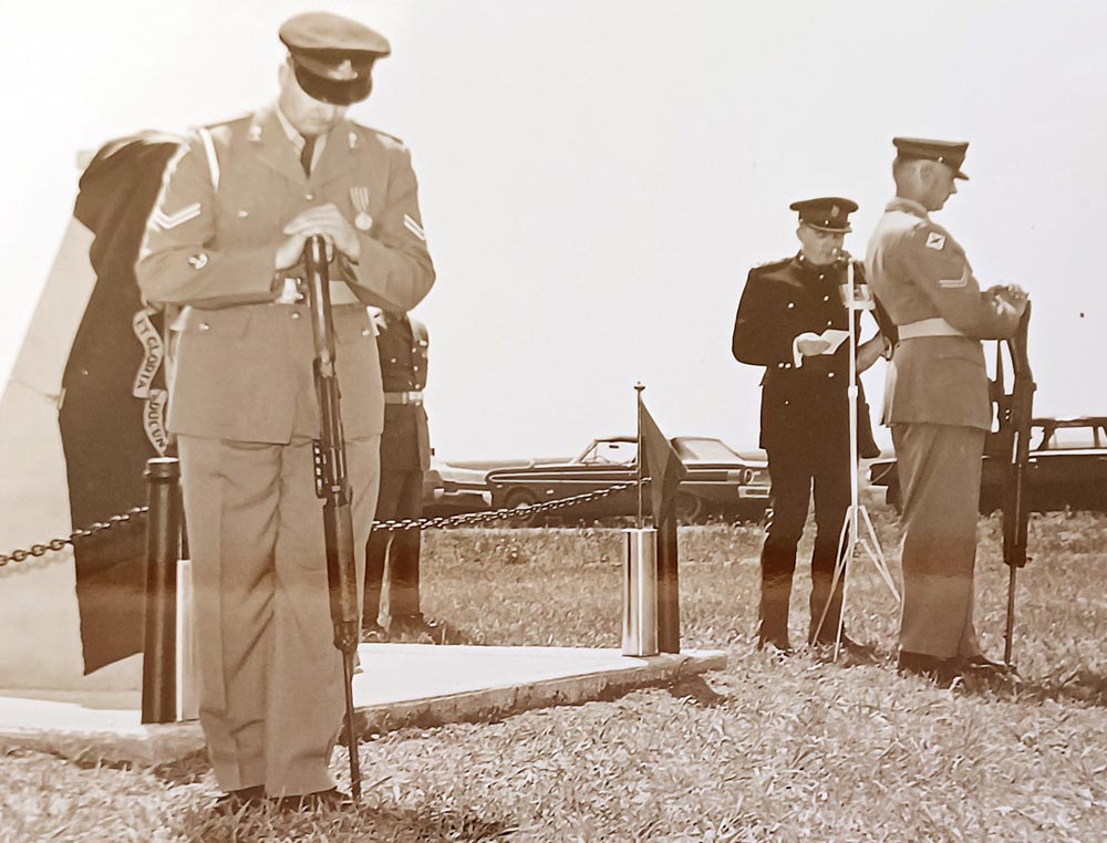Gunter-13 BComd Col Douglas Gunter sits with the Royal family during Queen Elizabeth II's visit to CFB Shilo in 1970.