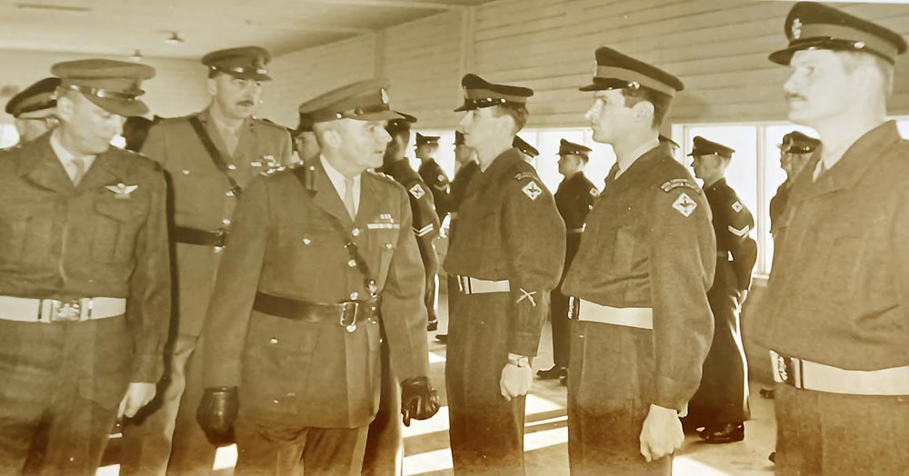 Gunter-18 BComd Col Douglas Gunter sits with the Royal family during Queen Elizabeth II's visit to CFB Shilo in 1970.