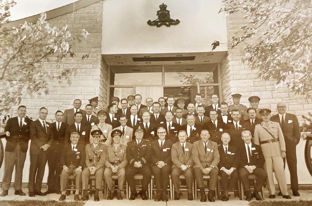 Gunter-19 BComd Col Douglas Gunter sits with the Royal family during Queen Elizabeth II's visit to CFB Shilo in 1970.