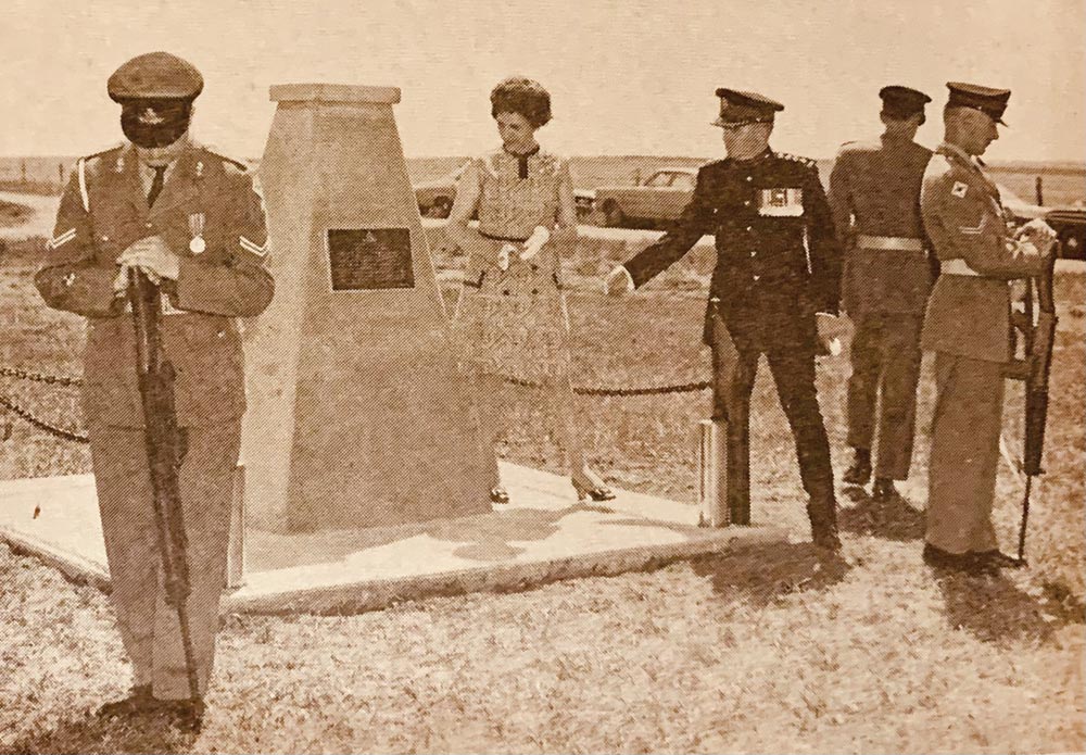 Gunter-3 BComd Col Douglas Gunter sits with the Royal family during Queen Elizabeth II's visit to CFB Shilo in 1970.