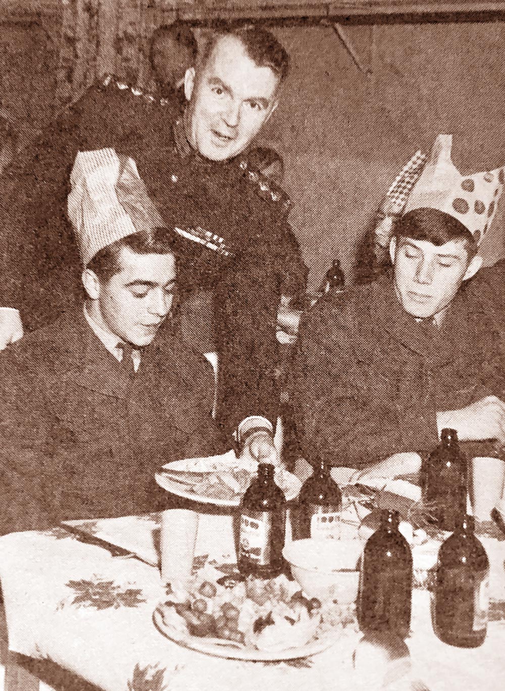 Gunter-4 BComd Col Douglas Gunter sits with the Royal family during Queen Elizabeth II's visit to CFB Shilo in 1970.