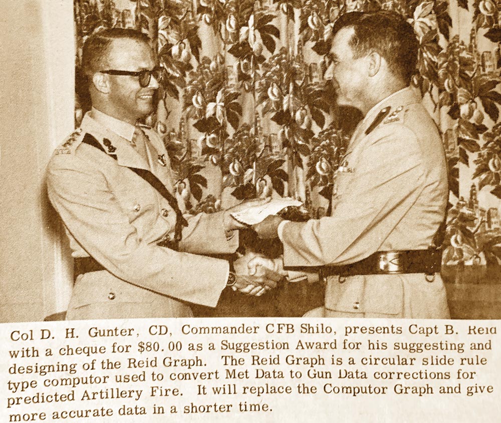 BComd Col Douglas Gunter sits with the Royal family during Queen Elizabeth II's visit to CFB Shilo in 1970.