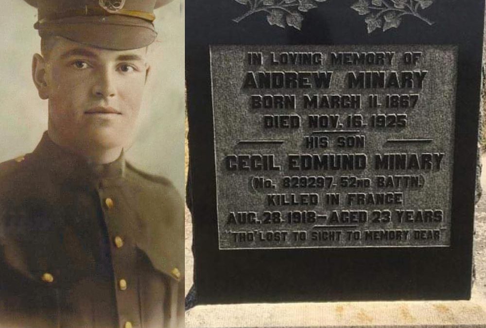 Un cousin et un père au Canada reçoivent des lettres du mois de mars du soldat Cecil Minary