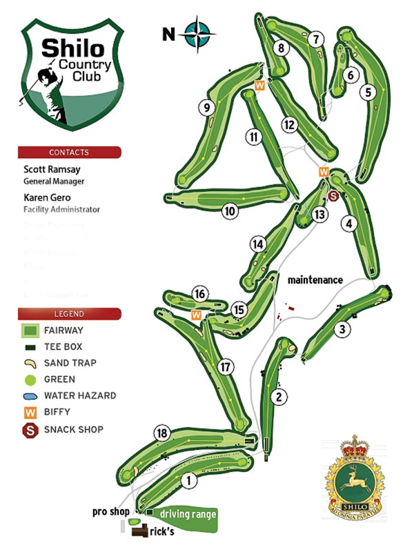 Shilo-Country-Club-map Maj Melissa Marshall - Garrison Edmonton Warriors - 2022 Women's Slo-Pitch nationals