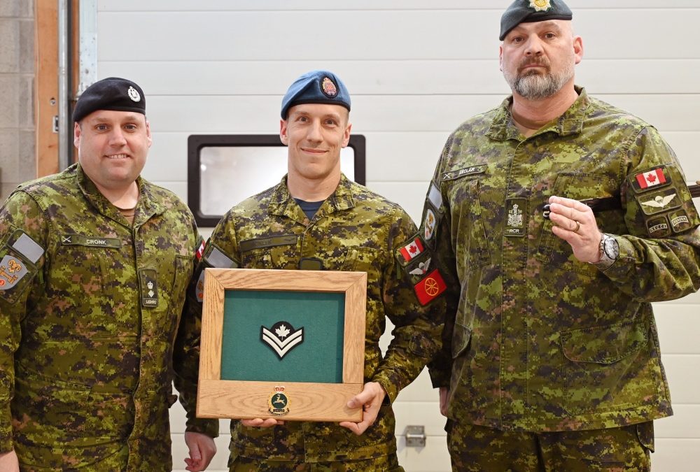 CFB Shilo Promoted Master-Corporal receives platinum fitness award – highest level in the CAF