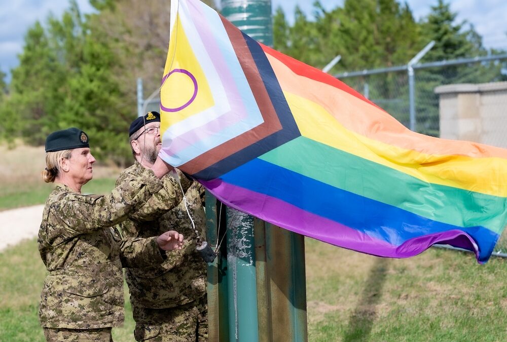 CFB Shilo raises colours to honour International Day Against Homophobia, Transphobia, and Biphobia (IDAHOBIT)
