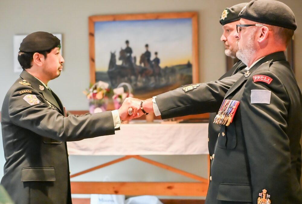 RSM CWO Eric LeClair passes the pace stick in CFB Shilo Change of Appointment